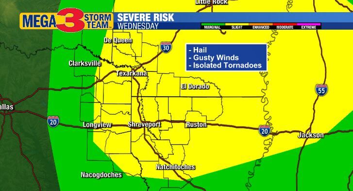 Severe Storm Risk for Wednesday from the Storm Prediction Center